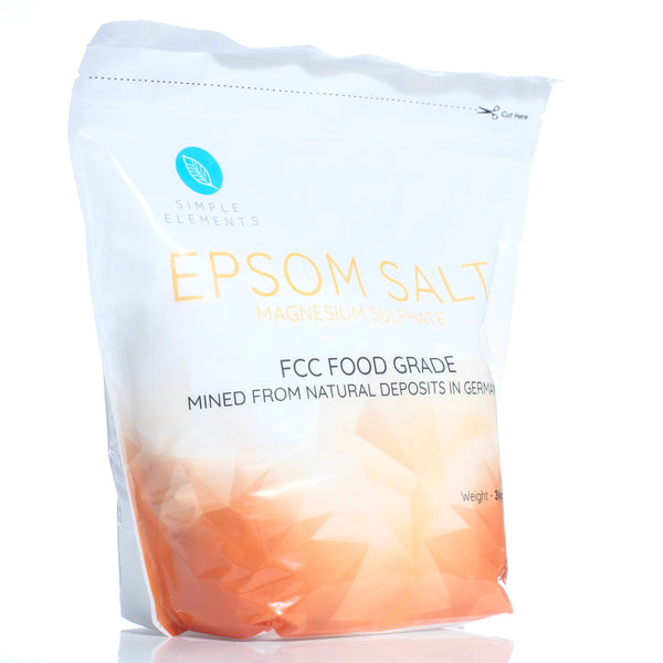 FCC Grade Epsom Salt 3KGS - Pure Soaks Bath Therapy Salts