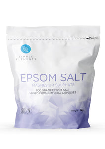 FCC Grade Epsom Salt 1KGS - Pure Soaks Bath Therapy Salts