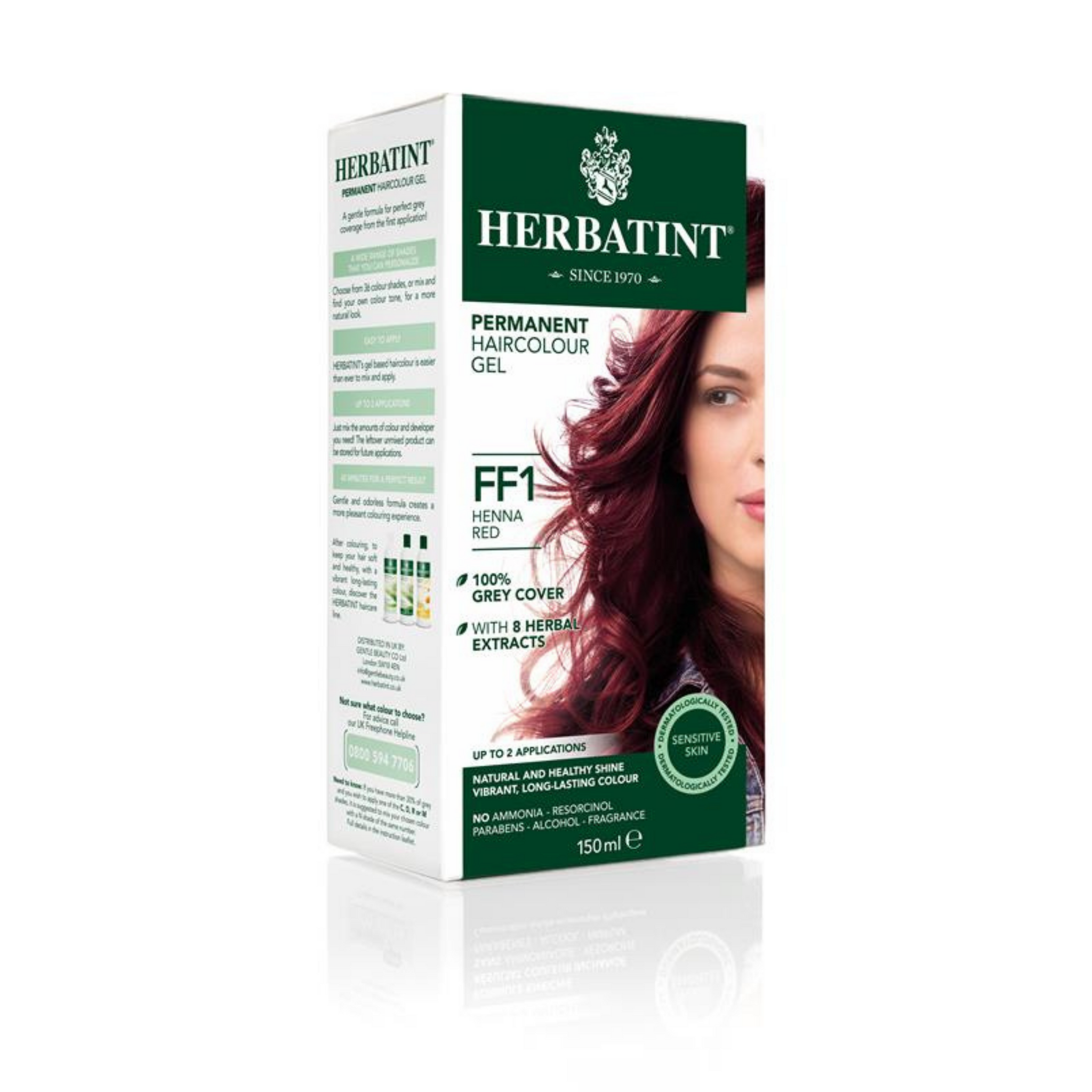 6 x Herbatint Permanent Herbal Hair Colour Gel - FF1 Henna Red Bundle