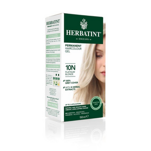 6 x Herbatint Permanent Herbal Hair Colour Gel - 10N Platinum Blonde Bundle