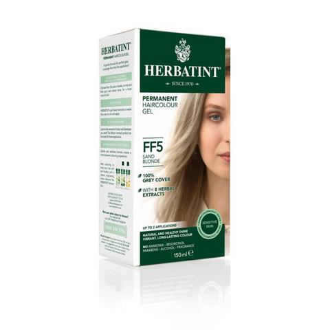 6 x Herbatint Permanent Herbal Hair Colour Gel - FF5 Sand Blonde Bundle