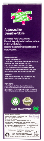 Hopes Relief Topical Spray - Natural Skin Hydration for Dry Skin