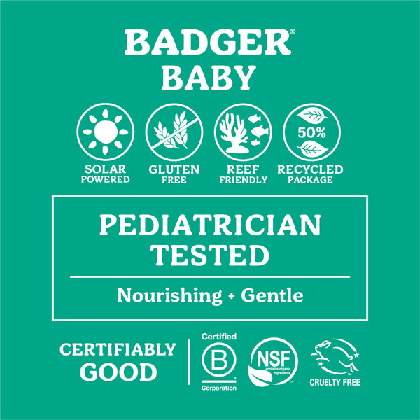 NEW - Badger Baby Clear Zinc Sunscreen Cream 40 SPF 2.9 oz.