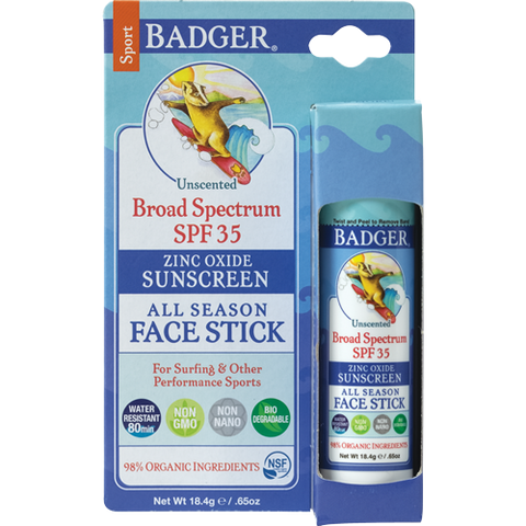 Badger SPF35 All Season Face Stick Sunscreen - Unscented.